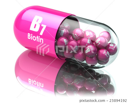 Vitamin B7 capsule. Pill with biotin. 23894192