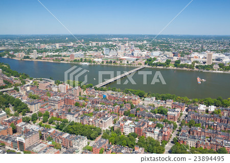Aerial view of downtown Boston Prudential Tower Aerial view of downtown Boston Prudential Tower 23894495