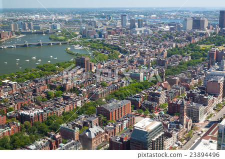 Aerial view of downtown Boston Prudential Tower Aerial view of downtown Boston Prudential Tower 23894496