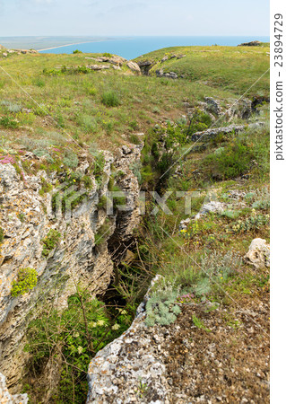 Deep cracks Opuk mountains. Deep cracks Opuk mountains. 23894729