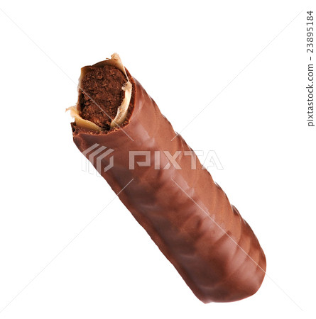 Caramel Chocolate Bar On White Background 23895184
