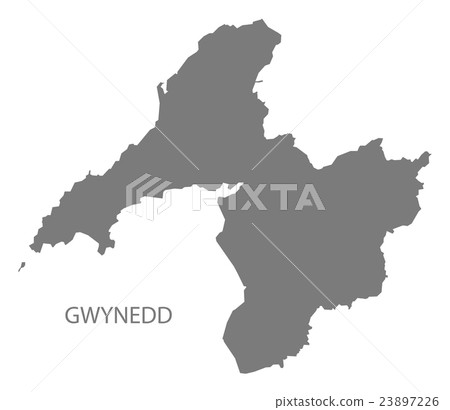 Gwynedd Wales Map grey 23897226