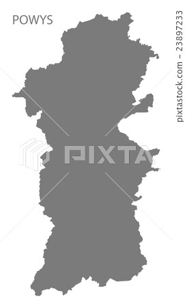 Powys Wales Map grey 23897233
