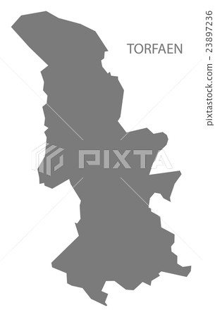 Torfaen Wales Map grey Torfaen Wales Map grey 23897236
