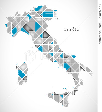 Italy Map crystal style artwork Italy Map crystal style artwork 23897447