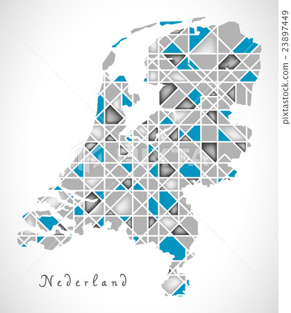 Netherlands Map crystal style artwork Netherlands Map crystal style artwork 23897449