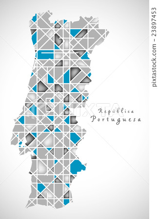 Portugal Map crystal style artwork 23897453