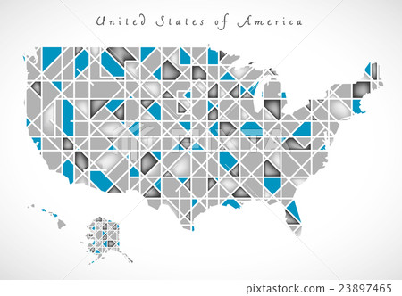 USA Map crystal style artwork USA Map crystal style artwork 23897465