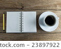 Black coffee with notebook,smartphone 23897922