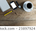 Black coffee with notebook,smartphone 23897924