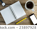 Black coffee with notebook,smartphone 23897928