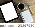 Black coffee with tablet 23897930