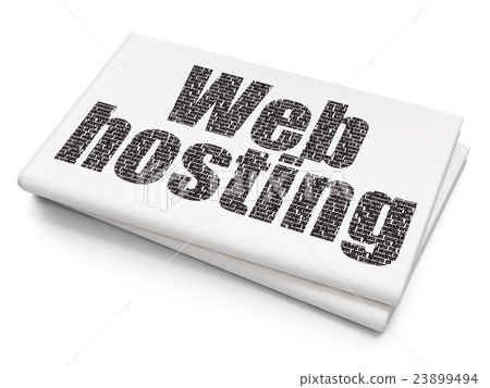 Web design concept: Web Hosting on Blank Newspaper 23899494