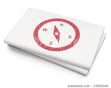 Tourism concept: Compass on Blank Newspaper 23900160