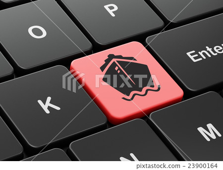 Vacation concept: Ship on computer keyboard 23900164