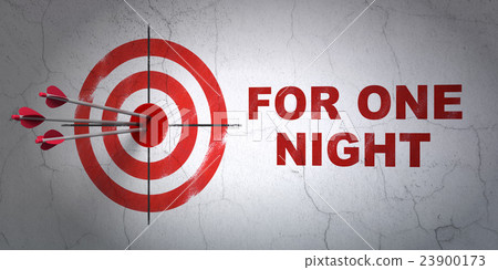 Vacation concept: target and For One Night on wall 23900173