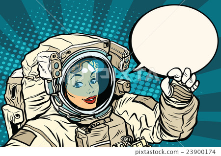 OK gesture female astronaut in a spacesuit 23900174