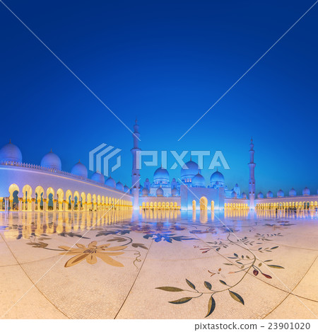 Sheikh Zayed Grand Mosque at dusk, Abu-Dhabi Sheikh Zayed Grand Mosque at dusk, Abu-Dhabi 23901020