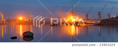 Tanker in the port. Harbor at night Tanker in the port. Harbor at night 23901024