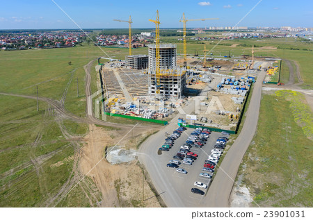 Aerial view on construction site in Tyumen 23901031