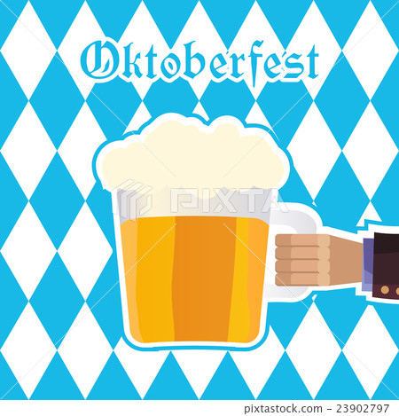 Oktoberfest vector illustration with beer mug Oktoberfest vector illustration with beer mug 23902797