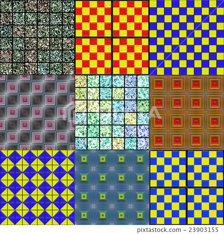 Set of tile pavement seamless generated textures 23903155