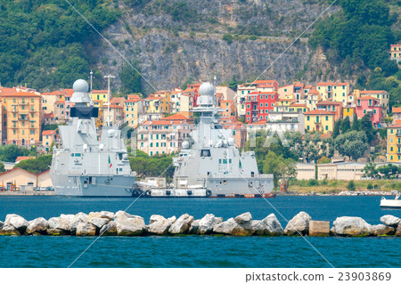Military ships in La Spezia. 23903869