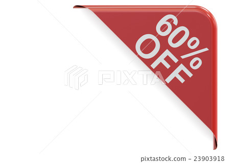 sale and discount concept, 60% off red corner sale and discount concept, 60% off red corner 23903918