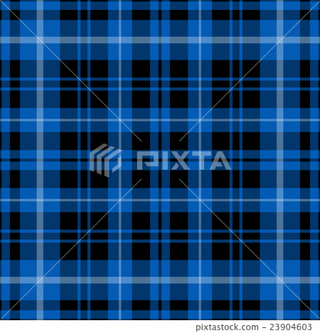 seamless blue tartan - black and white stripes 23904603