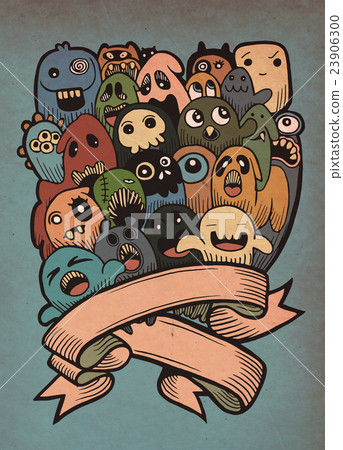 Vector illustration of Ghost and cute alien friend 23906300