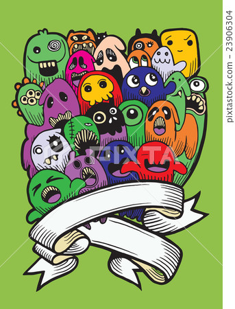 Vector illustration of Ghost and cute alien friend 23906304