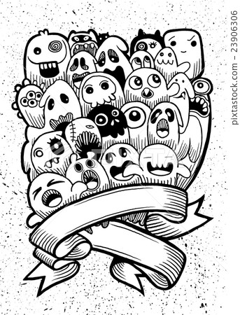 Vector illustration of Ghost and cute alien friend Vector illustration of Ghost and cute alien friend 23906306