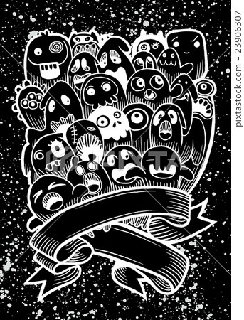 Vector illustration of Ghost and cute alien friend 23906307