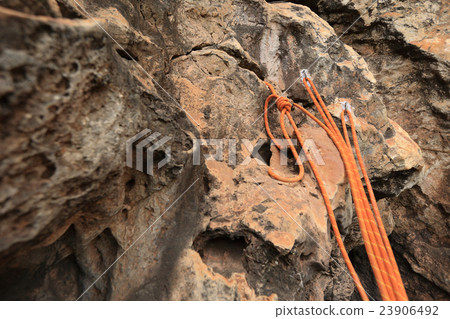 rock climbing rope on rockwall rock climbing rope on rockwall 23906492