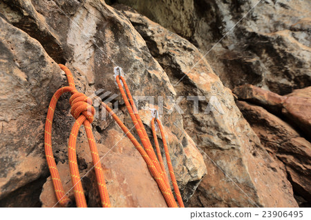 rock climbing rope on rockwall rock climbing rope on rockwall 23906495