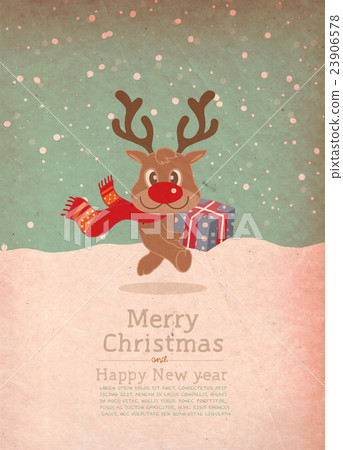 Vector illustration of reindeer christmas gift box 23906578