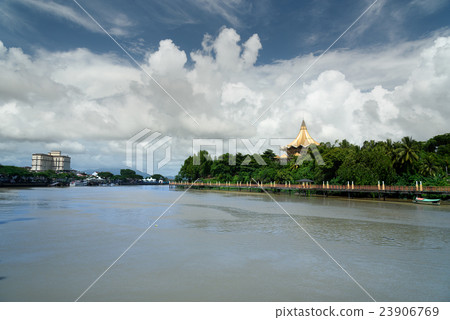 View Sarawak river in Kuching city 23906769