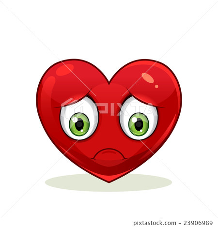 Emoticon with big sad heart. Emoticon with big sad heart. 23906989