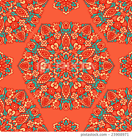 Seamless background with abstract ethnic pattern. 23908971
