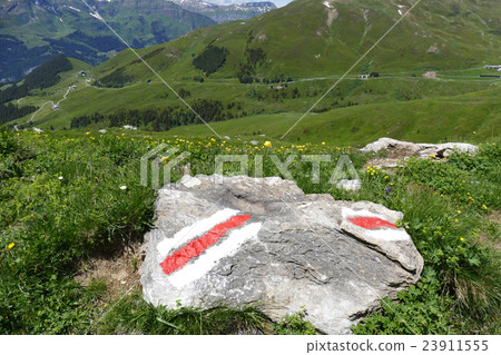 Hiking trail signposts Switzerland 23911555