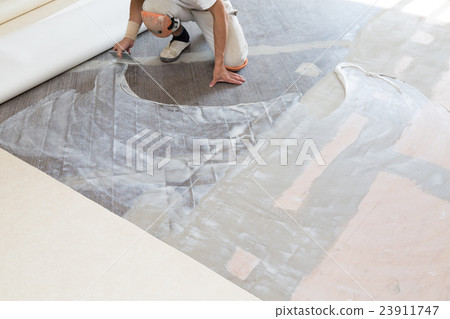 Interior work of newly built residence Interior floor craftsman Interior work of newly built residence Interior floor craftsman 23911747