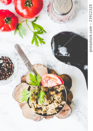 Baba ganoush, arabian appetizer, tahini, eggplant 23912328