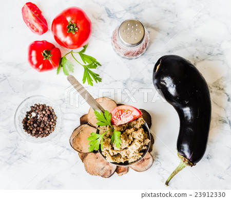 Baba ganoush, arabian appetizer, tahini, eggplant Baba ganoush, arabian appetizer, tahini, eggplant 23912330