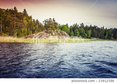 Ladoga lake, colorful coastal landscape 23912586