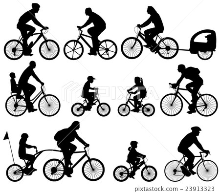 bicyclists silhouettes collection bicyclists silhouettes collection 23913323