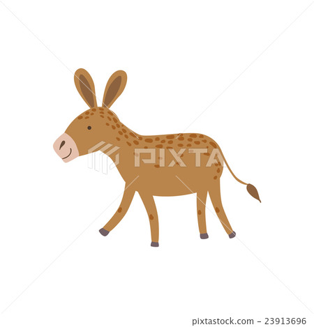 Brown Spotted Donkey Walking 23913696