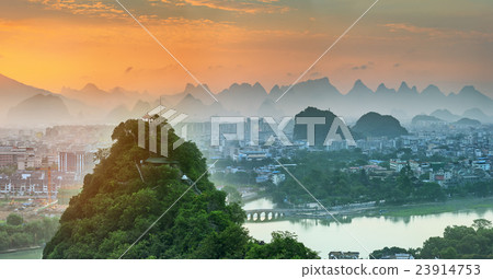 Guilin, Li River and Karst mountains, China 23914753