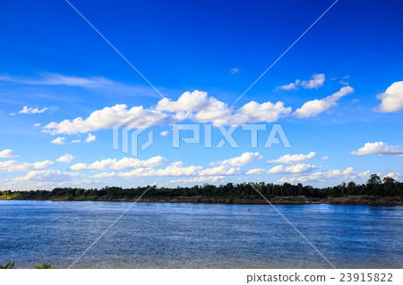 Sky and river On the bright sky along the Mekong 23915822