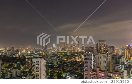 Bangkok skyline at night panorama 23915950