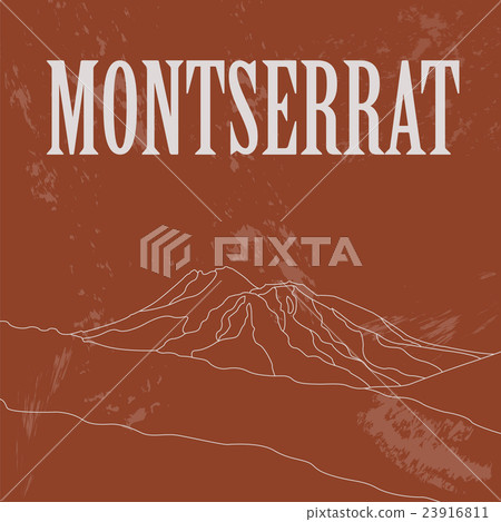 Montserrat landmarks. Retro styled image Montserrat landmarks. Retro styled image 23916811
